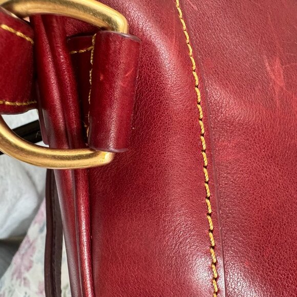 Dooney & Bourke Red Florentine Leather Zip Pod Backpack & Clutch Combo (Used) - Picture 16 of 16